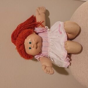 Original Cabbage Patch Red Hair Doll with Doll Carrier